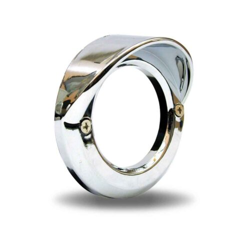 2.5″ Round Light Bezel with Visor – Screw On | Chrome ABS Plastic