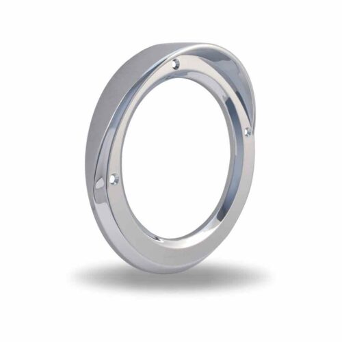 4″ Round Light Bezel with Visor – Screw On | Chrome ABS Plastic