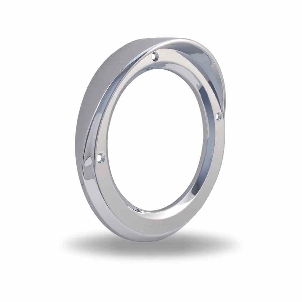 4″ Round Light Bezel with Visor – Screw On | Chrome ABS Plastic