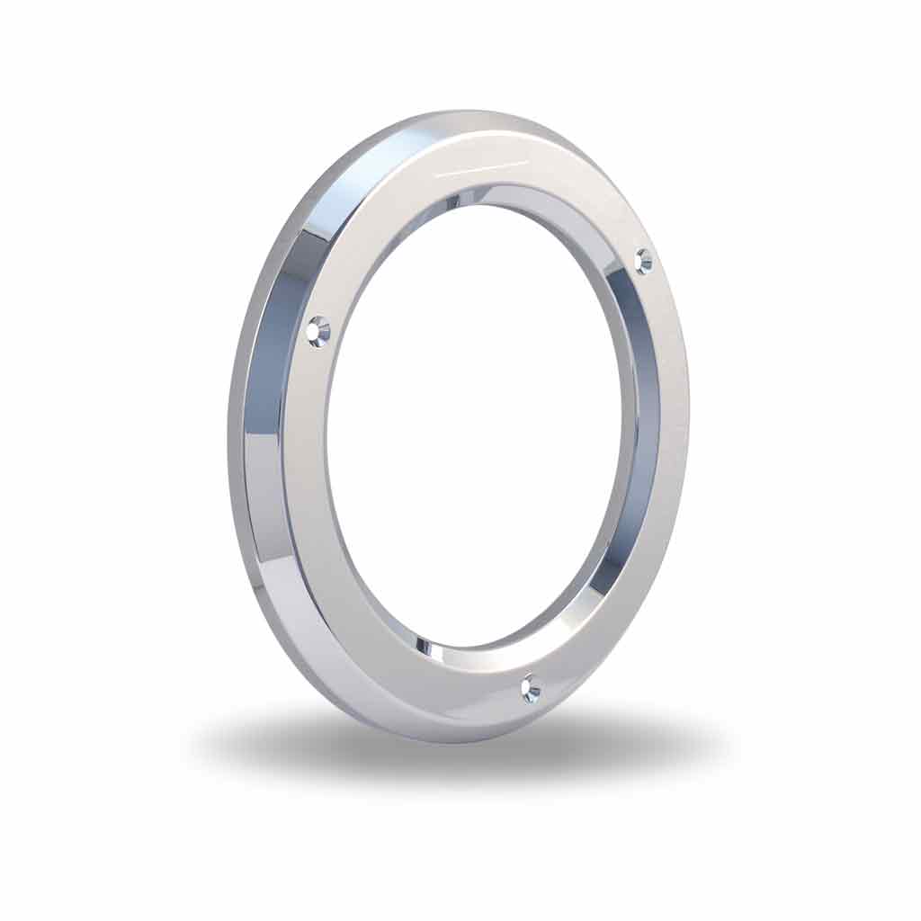 4″ Round Light Bezel – Screw On | Chrome ABS Plastic