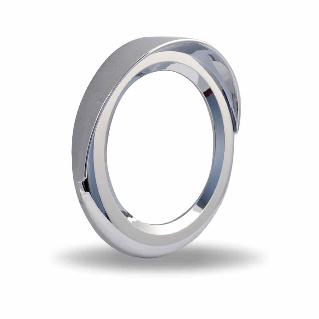 4″ Round Light Bezel with Visor – Twist On | Chrome ABS Plastic