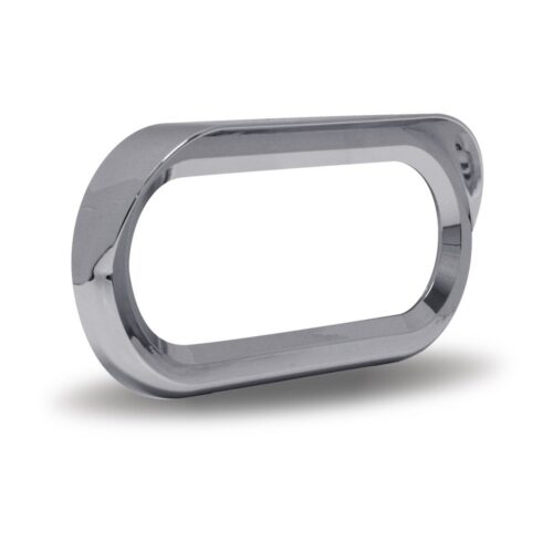 6″ Oval Light Bezel with Visor – Screw On | Chrome ABS Plastic