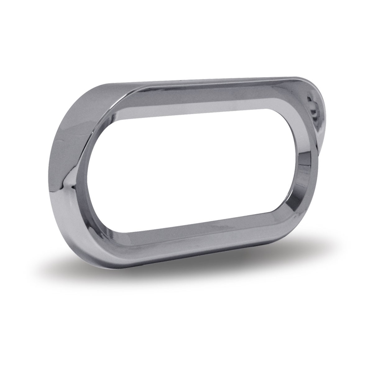 6″ Oval Light Bezel with Visor – Screw On | Chrome ABS Plastic