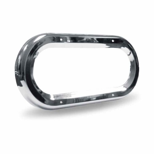6″ Oval Light Bezel – Screw On | Chrome ABS Plastic