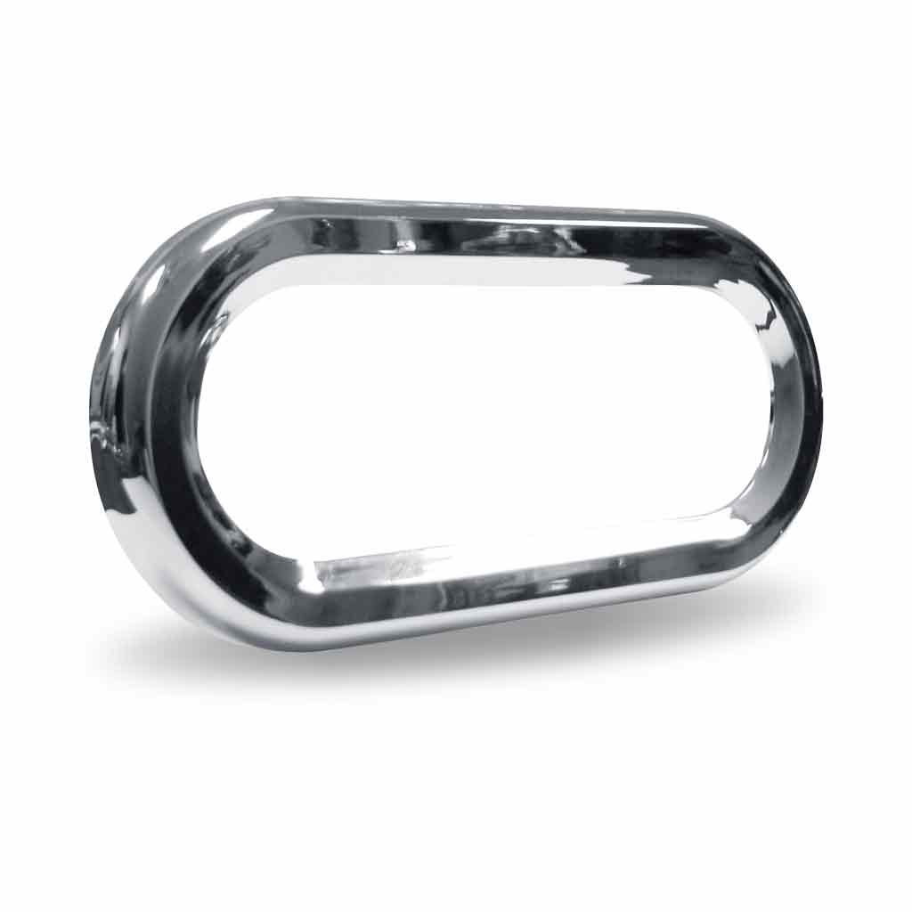 6″ Oval Light Bezel – Twist On | Chrome ABS Plastic