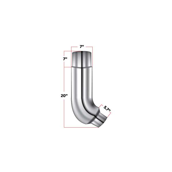 58° Elbow – 7″ Reduced to 5″ Diameter