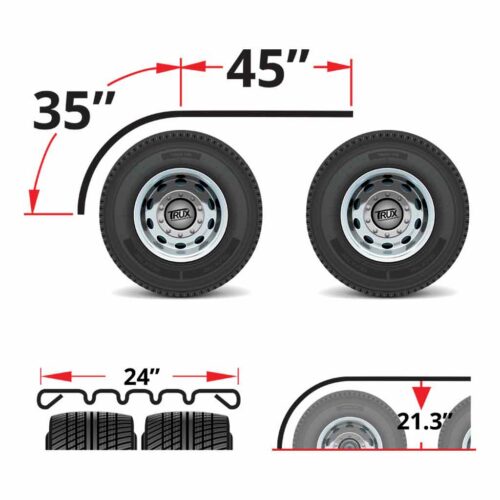 80″ 4 Ribbed Half Fenders – 16 Gauge | 430 Stainless Steel