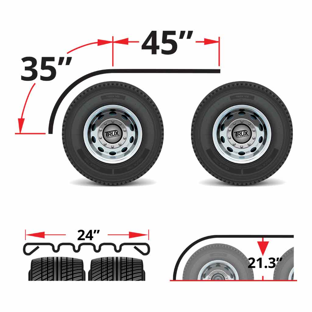 80″ 4 Ribbed Half Fenders – 16 Gauge | 430 Stainless Steel