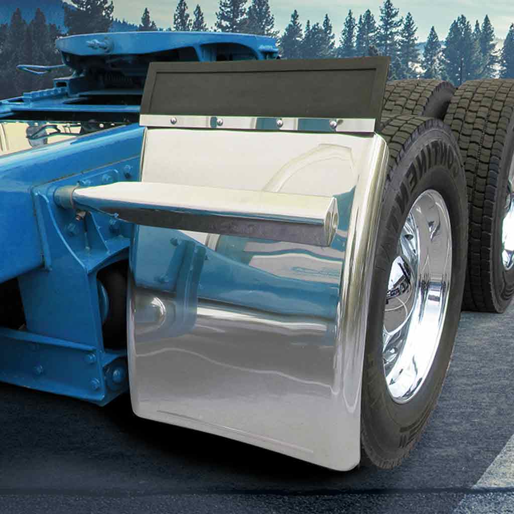 31″ Long Straight Drop Quarter Fender Kit with Triangle Mounts – 16 Gauge | 430 Stainless Steel
