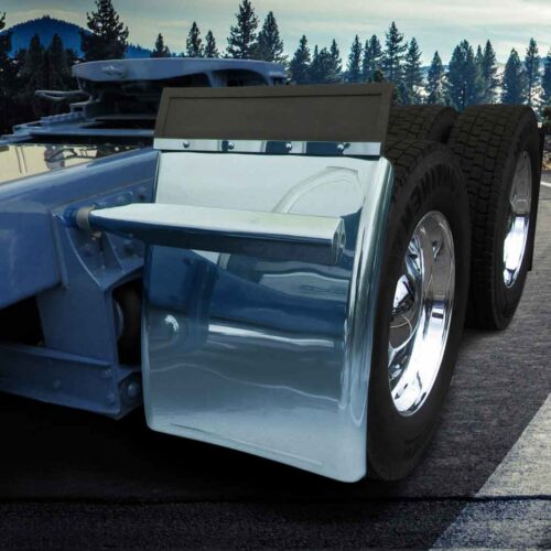 31″ Smoke & Mirror Triangle Mount Long Straight Drop Quarter Fender Kit – Blue | 16 Gauge