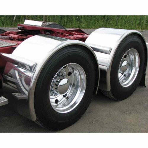 96″ Rollin’ Lo Smooth Curved Drop Single Axle Fenders – 14 Gauge | 430 Stainless Steel