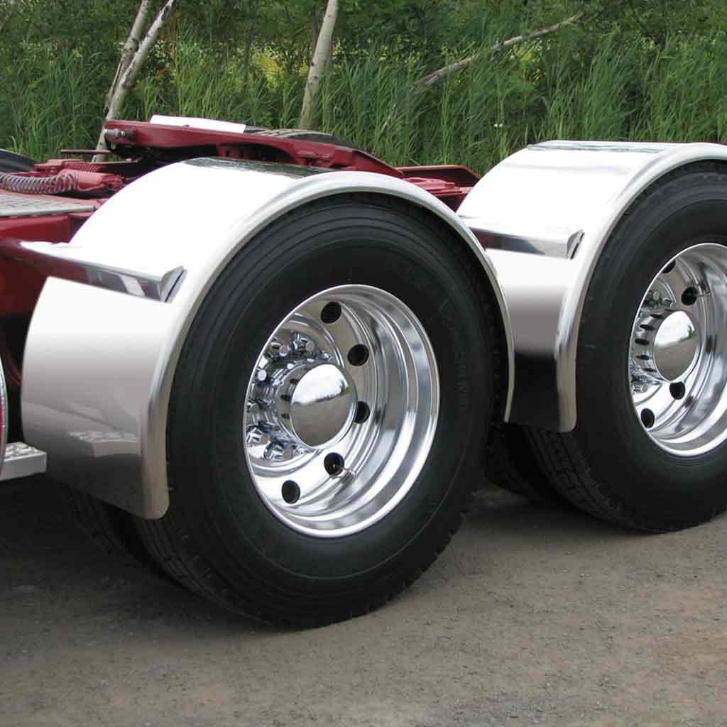 91″ Low Rider Smooth Curved Drop Single Axle Fenders – 14 Gauge | 430 Stainless Steel