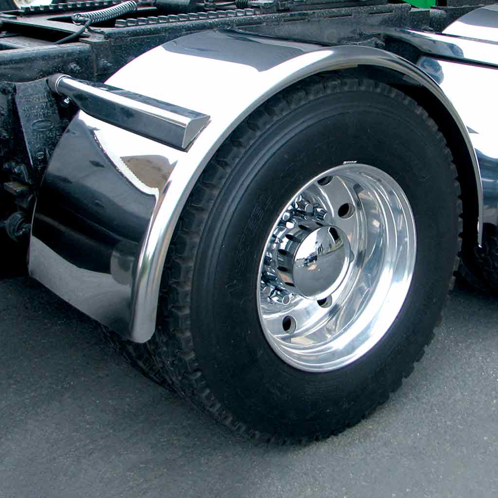 80″ Smooth Low Profile Single Axle Fenders – 14 Gauge | 430 Stainless Steel
