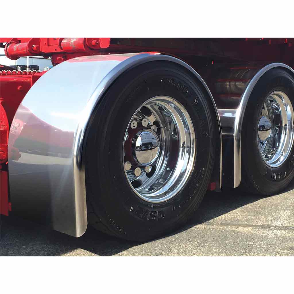 96″ Smooth Straight Drop Single Axle Fenders – 14 Gauge | Stainless Steel