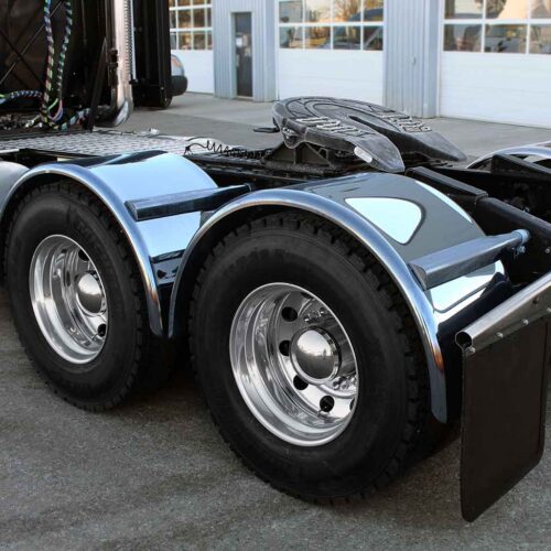 80″ Smoke & Mirror Smooth Single Axle Fenders with Flange – Blue | 14 Gauge