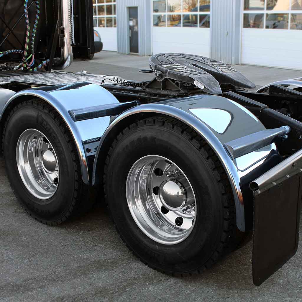 80″ Smoke & Mirror Smooth Single Axle Fenders with Flange – Blue | 14 Gauge