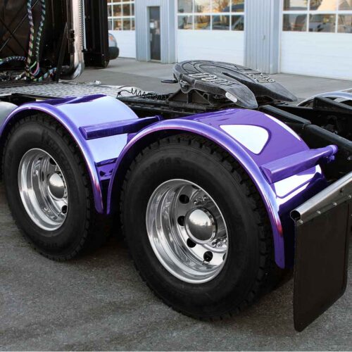 80″ Smoke & Mirror Smooth Single Axle Fenders with Flange – Purple | 14 Gauge