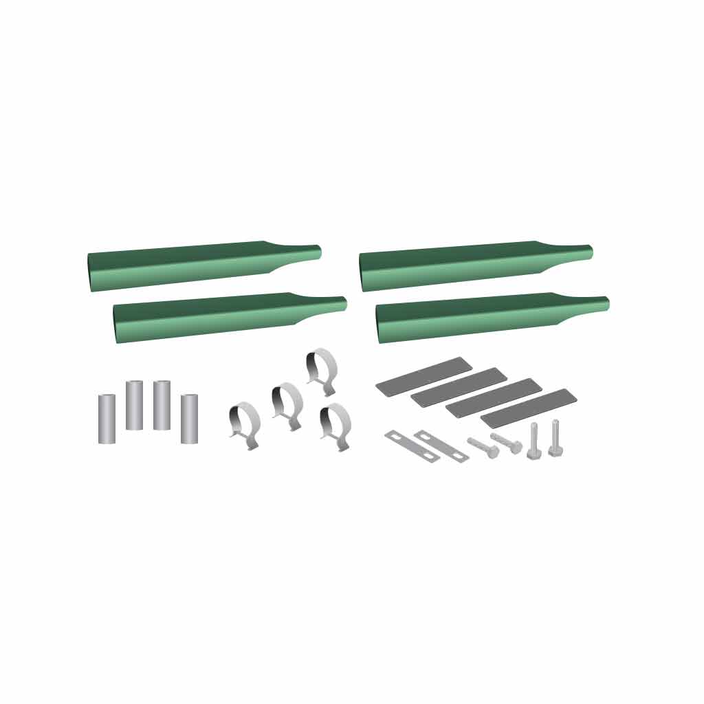 Single Axle Fender Mounting Kit – Green | 14 Gauge | Triangle Mounts