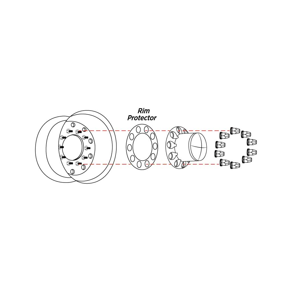 Rear Axle Cover Kit with Removable Hubcap & 33mm Threaded Nut Covers – Dome Hubcap | Chrome ABS Plastic - Image 4