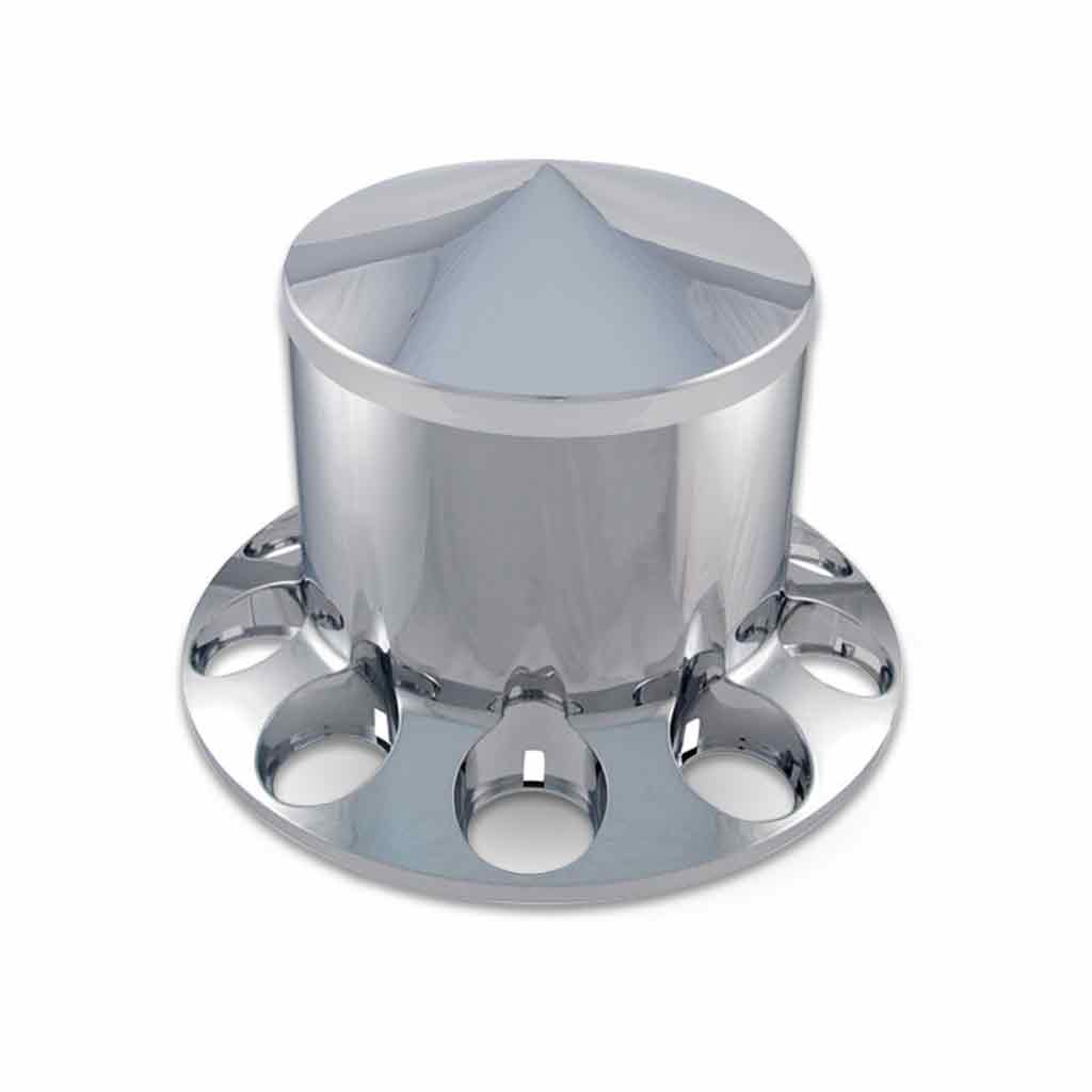 Rear Axle Cover with Replacement Hubcap – Pointed Hubcap | Chrome ABS Plastic