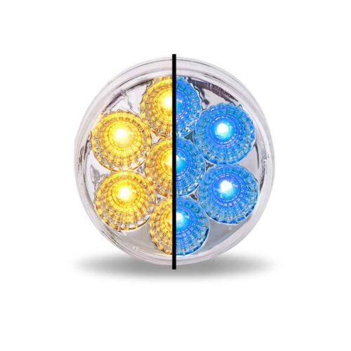 2.5″ Amber Marker to Blue Auxiliary Round LED Light – 7 Diodes