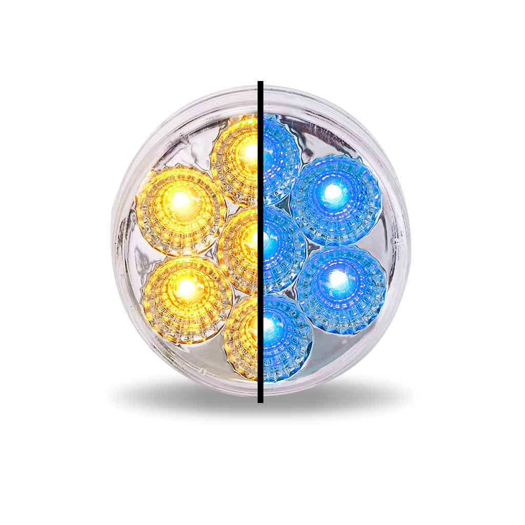 2.5″ Amber Marker to Blue Auxiliary Round LED Light – 7 Diodes