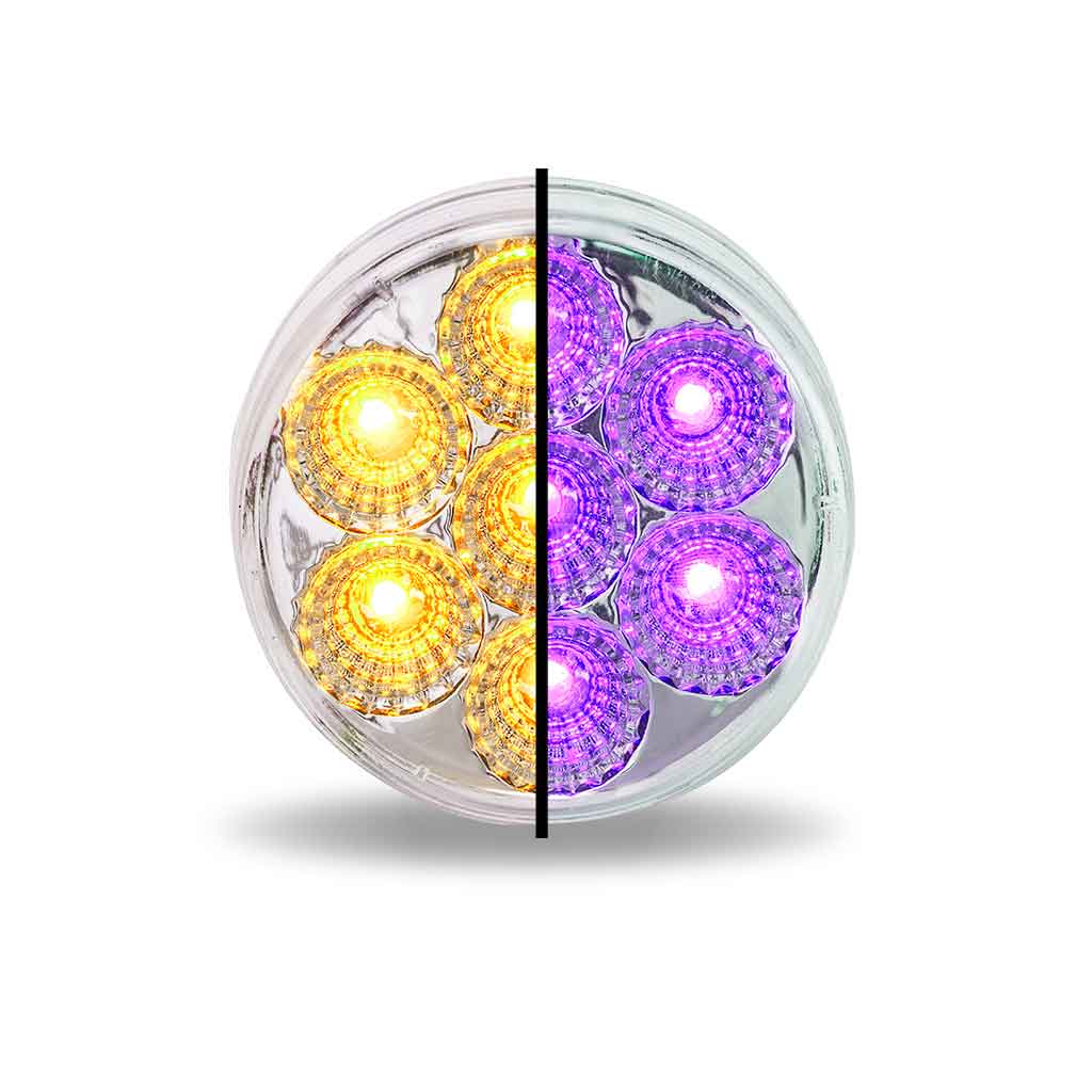 2.5″ Amber Marker to Purple Auxiliary Round LED Light – 7 Diodes
