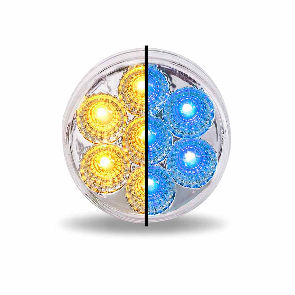 2″ Amber Marker to Blue Auxiliary Round LED Light – 7 Diodes