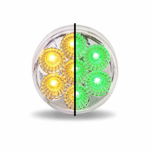 2″ Amber Marker to Green Auxiliary Round LED Light – 7 Diodes