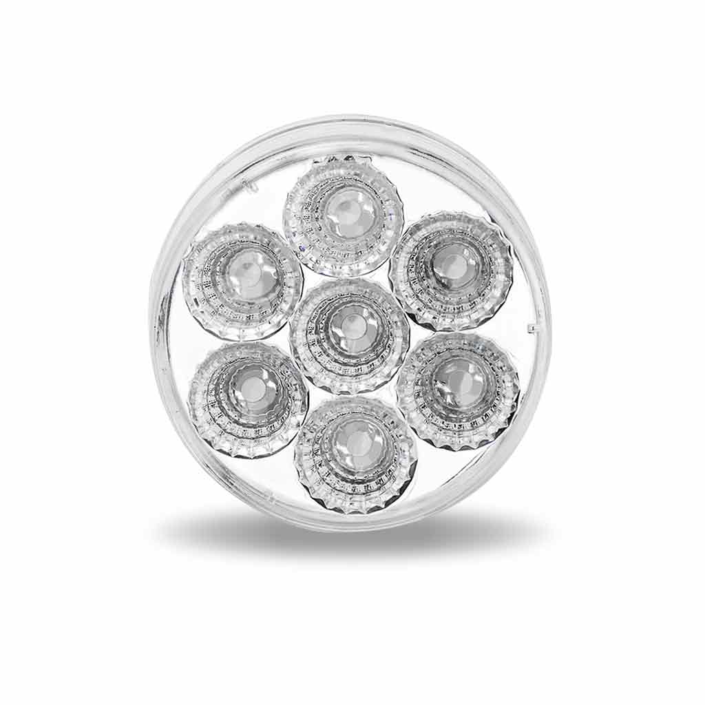 2″ Clear Red Marker Round LED Light – 7 Diodes