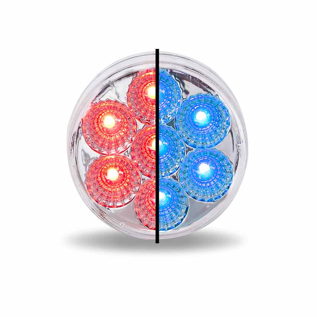2″ Red Marker to Blue Auxiliary Round LED Light – 7 Diodes
