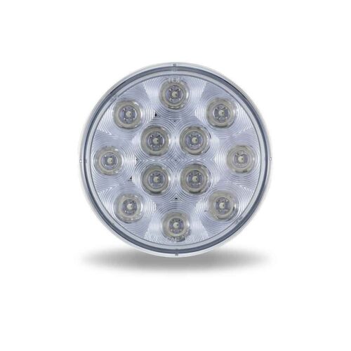 4″ Clear Red Stop, Turn & Tail Round LED Light – 12 Diodes