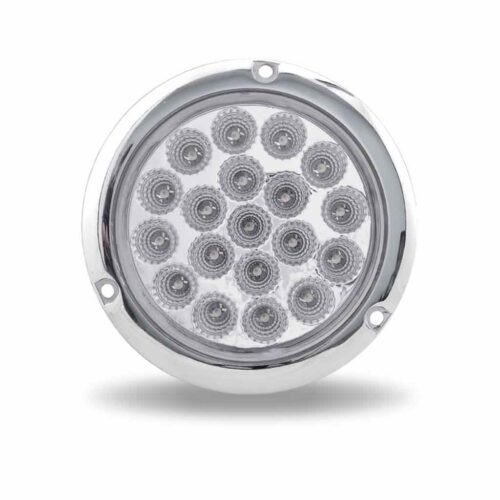 4″ Clear Red Stop, Turn & Tail Round Flange Mount LED Light – 19 Diodes
