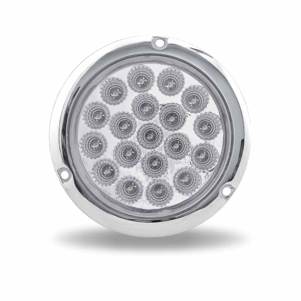 4″ Clear Red Stop, Turn & Tail Round Flange Mount LED Light – 19 Diodes