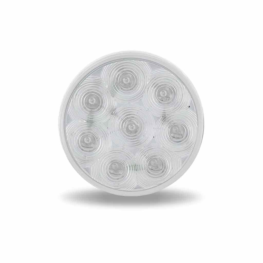 4″ Clear Red Stop, Turn & Tail Round LED Light – 8 Diodes