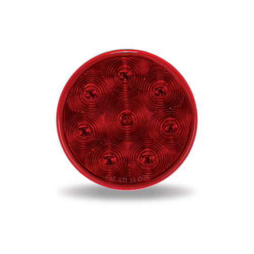4″ Red Stop, Turn & Tail Round LED Light – 8 Diodes | Lock Connector Adapter