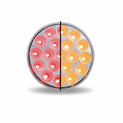 4″ Red Stop, Turn & Tail to Amber Auxiliary Round LED Light – 19 Diodes