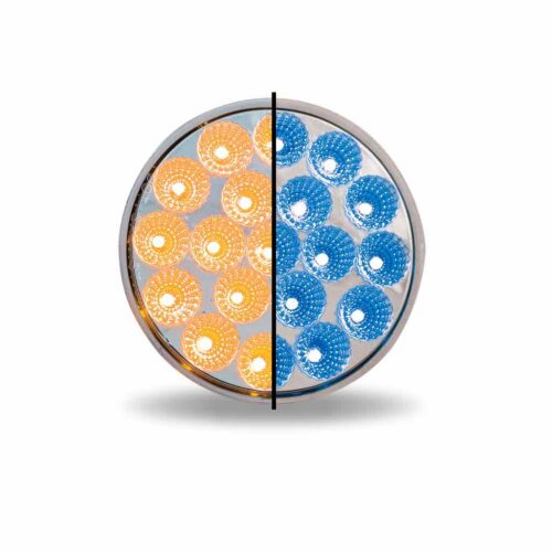 4″ Amber Marker to Blue Auxiliary Round LED Light – 19 Diodes