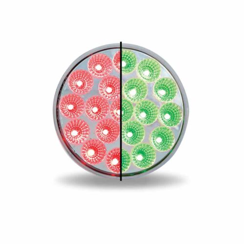 4″ Red Stop, Turn & Tail to Green Auxiliary Round LED Light – 19 Diodes