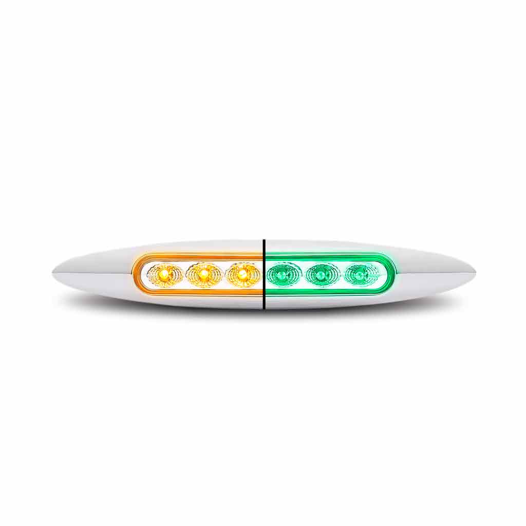 6″ Amber Marker to Green Auxiliary Slim LED Light – 6 Diodes