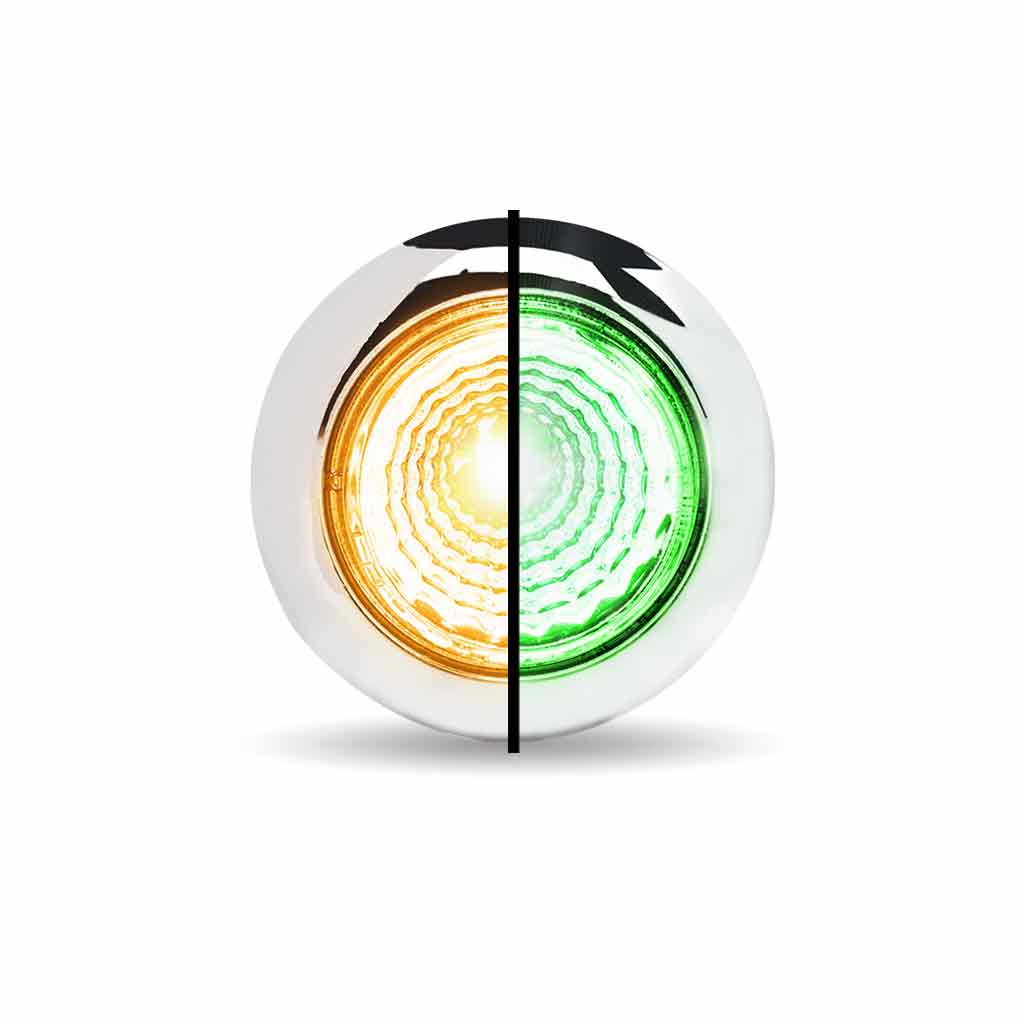 3/4″ Amber Marker to Green Auxiliary Round Reflector LED Light – 1 Diode