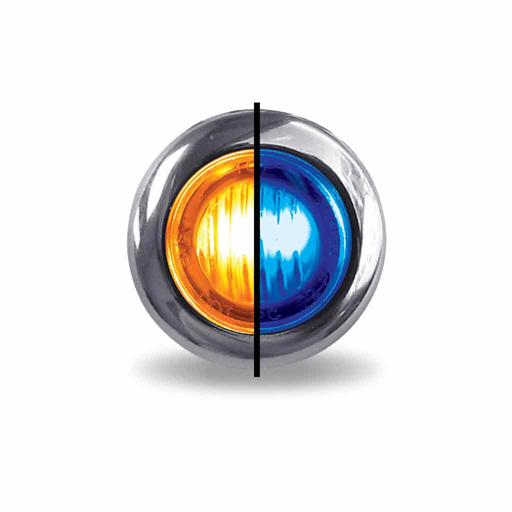3/4″ Amber Marker to Blue Auxiliary Round LED Light – 2 Diodes