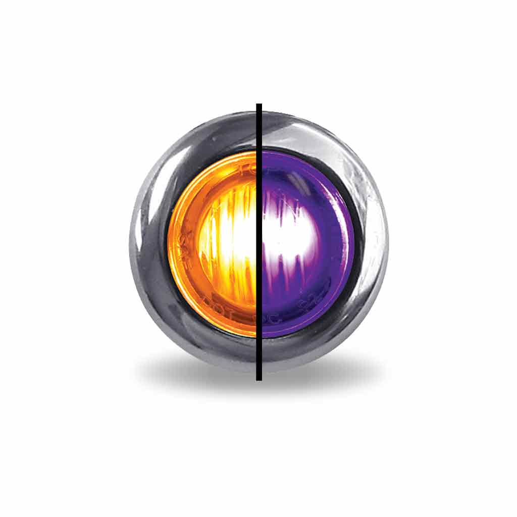 3/4″ Amber Marker to Purple Auxiliary Round LED Light – 2 Diodes