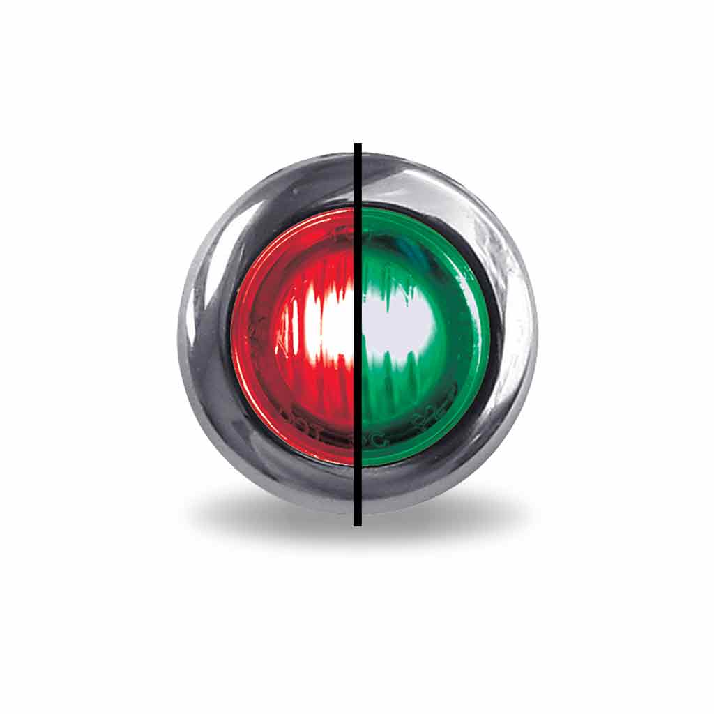 3/4″ Red Marker to Green Auxiliary Round LED Light – 2 Diodes