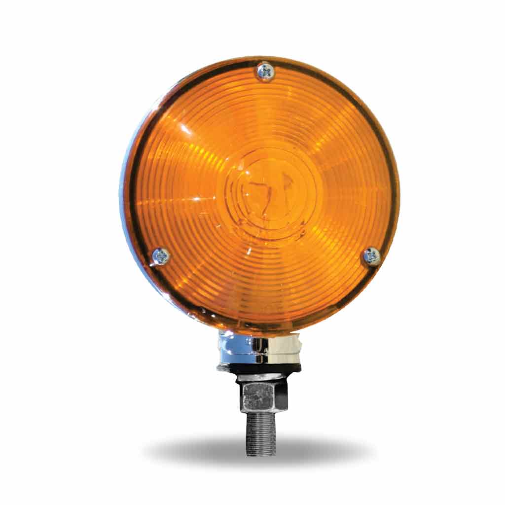 Amber / Red Turn Signal & Marker “Ol-Skul” Double Face Round LED Fender Light – 38 Diodes