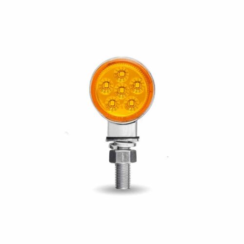 Amber/Red Clearance Marker 1.8″ Mini Double Face Round Light with Reflector LEDs – 12 Diodes