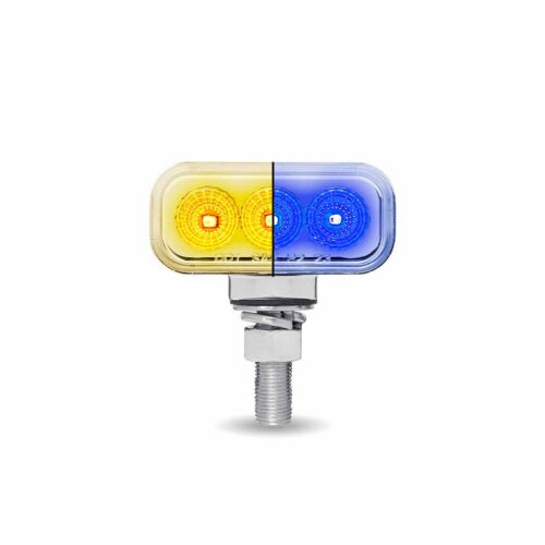 Amber/Red Clearance Marker to Blue Auxiliary 1.5″ x 3″ Mini Double Face Rectangular Light with Reflector LEDs – 20 Diodes