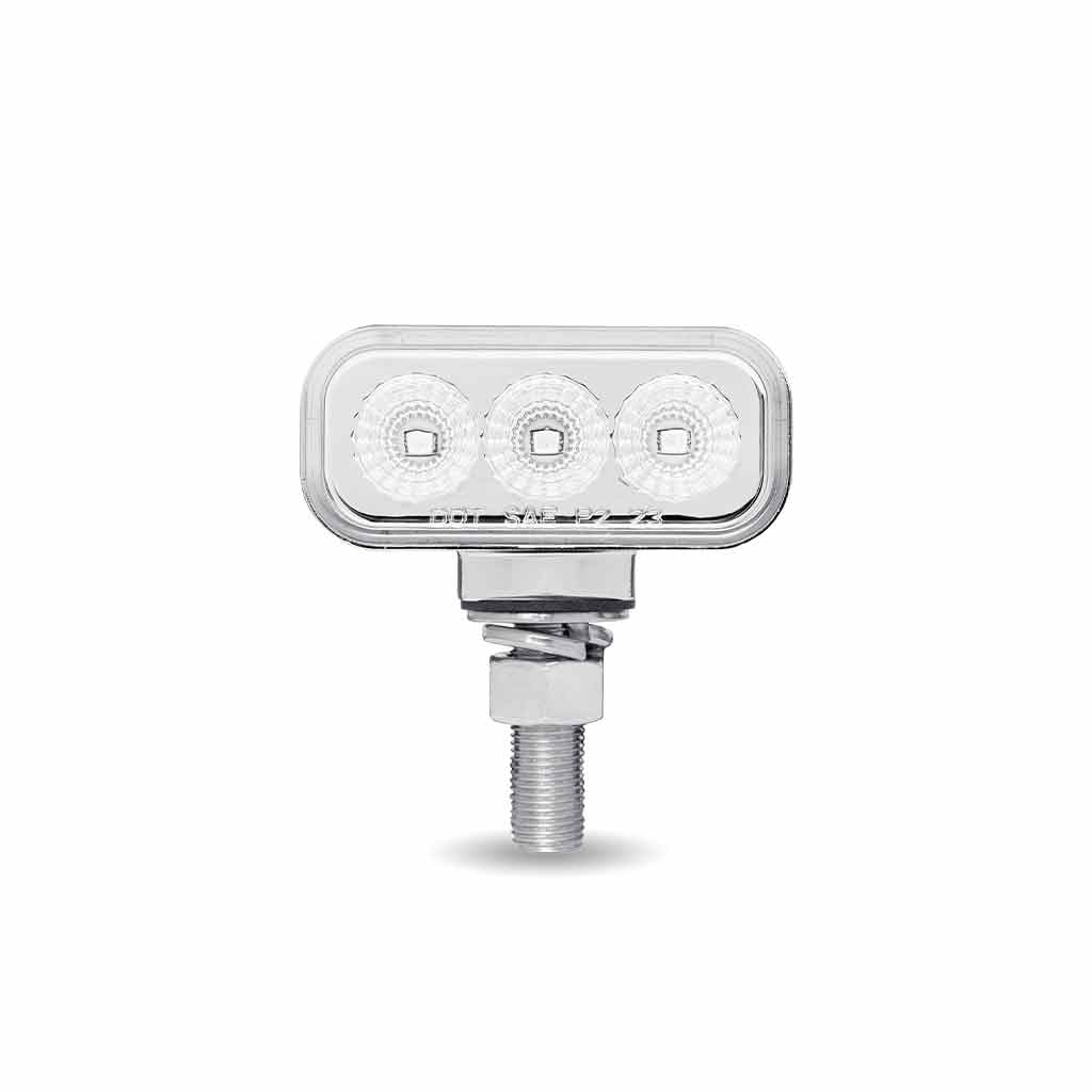 Clear Amber/Red Clearance Marker 1.5″ x 3″ Mini Double Face Rectangular Light with Reflector LEDs – 10 Diodes