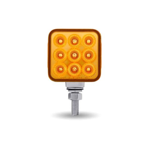 Amber/Red Stop, Turn & Tail 3″ Mini Double Face Square Light with Reflector LEDs – 30 Diodes