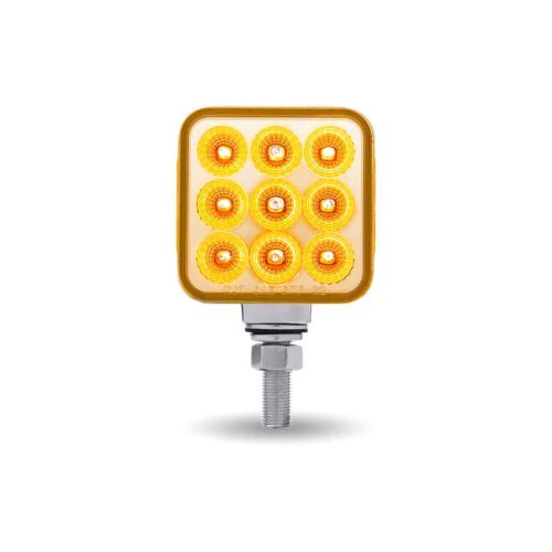 Clear Amber/Red Stop, Turn & Tail 3″ Mini Double Face Square Light with Reflector LEDs – 30 Diodes